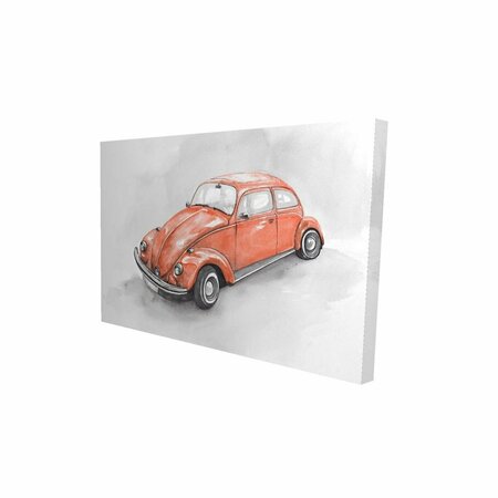FONDO 20 x 30 in. Vintage Red Beetle-Print on Canvas FO2792813